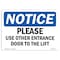 Signmission OSHA Notice Sign, 7" H, 10" W, Aluminum, Please Use Other Entrance Door To Left Sign, Landscape OS-NS-A-710-L-17628 - alternate 1